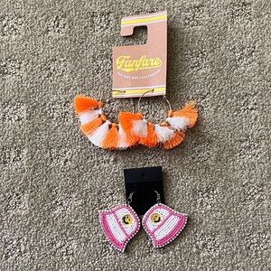 Fanfare Orange and Pink Earrings Set